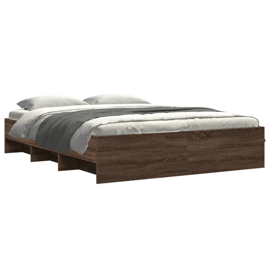 Bedframe bewerkt hout bruin eikenkleur 150x200 cm