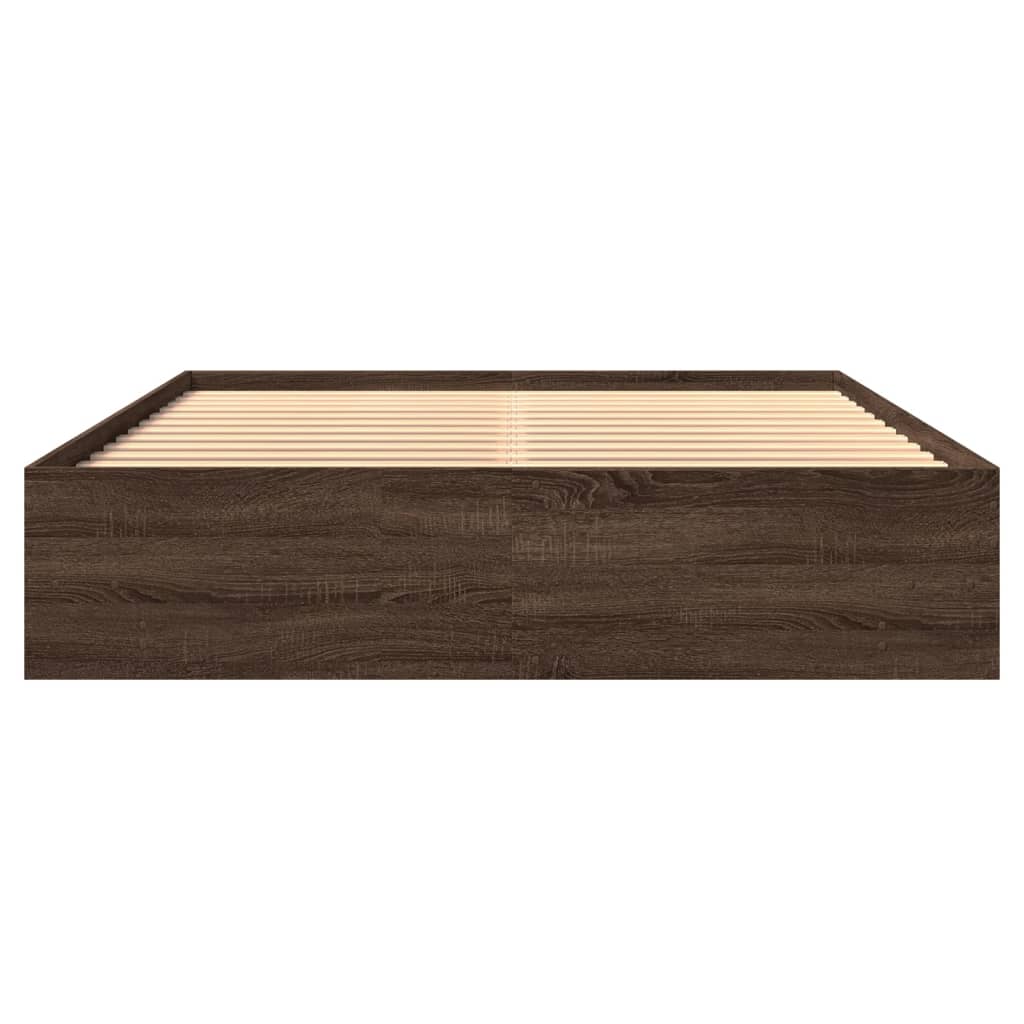 Bedframe bewerkt hout bruin eikenkleur 150x200 cm