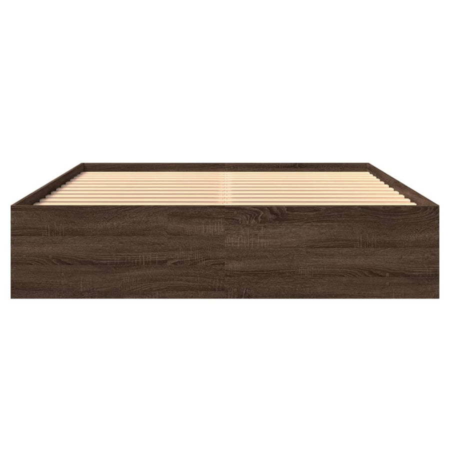 Bedframe bewerkt hout bruin eikenkleur 150x200 cm