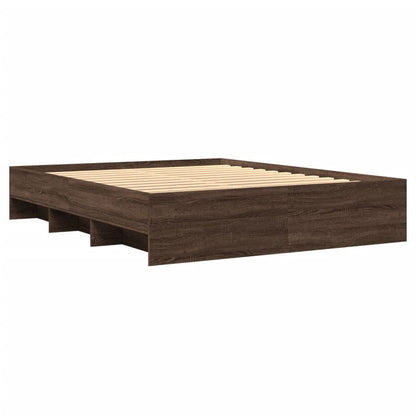 Bedframe bewerkt hout bruin eikenkleur 150x200 cm