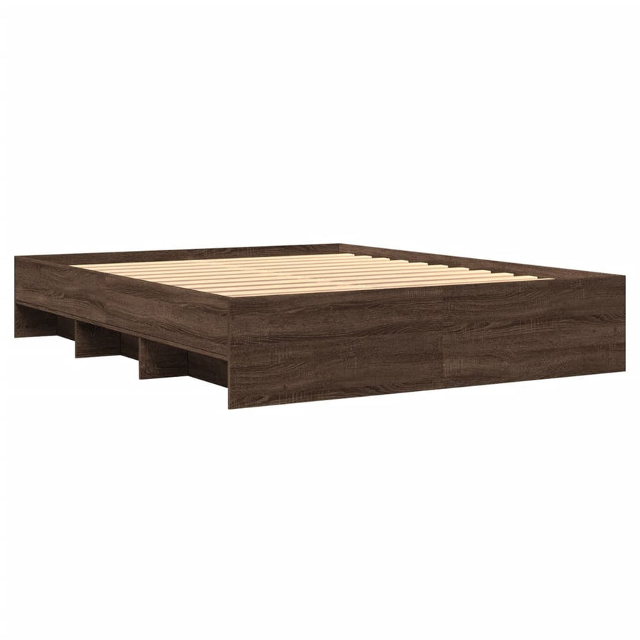 Bedframe bewerkt hout bruin eikenkleur 150x200 cm