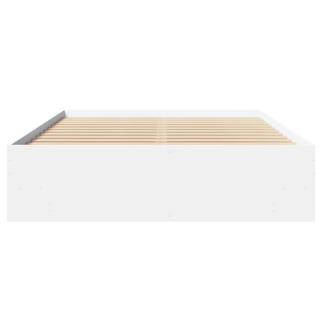 Bedframe bewerkt hout wit 140x200 cm