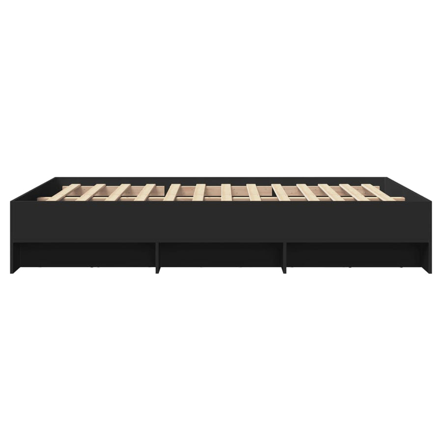 Bedframe bewerkt hout zwart 140x200 cm