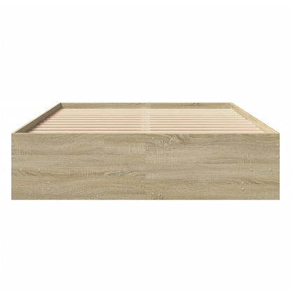 Bedframe bewerkt hout sonoma eikenkleurig 140x200 cm