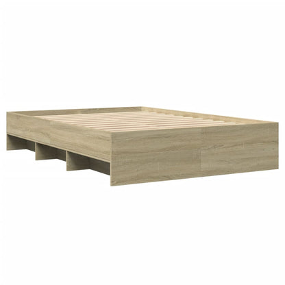 Bedframe bewerkt hout sonoma eikenkleurig 140x200 cm