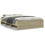 Bed frame without mattress wood Sonoma oak colored 140x200 cm