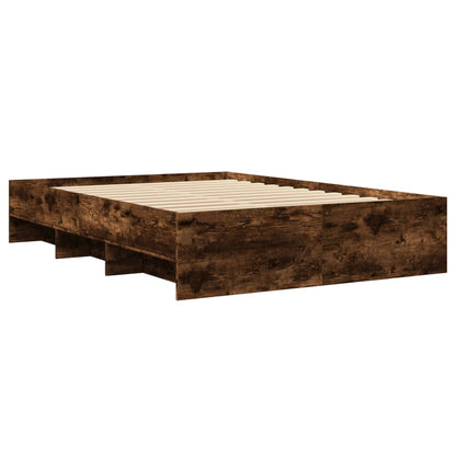 Bedframe bewerkt hout gerookt eikenkleurig 140x200 cm