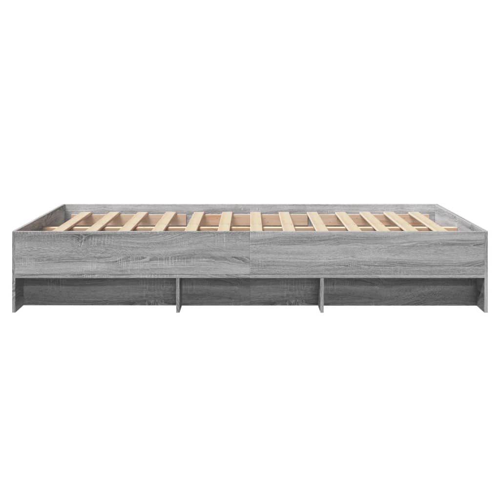 Bedframe bewerkt hout grijs sonoma eikenkleurig 140x200 cm