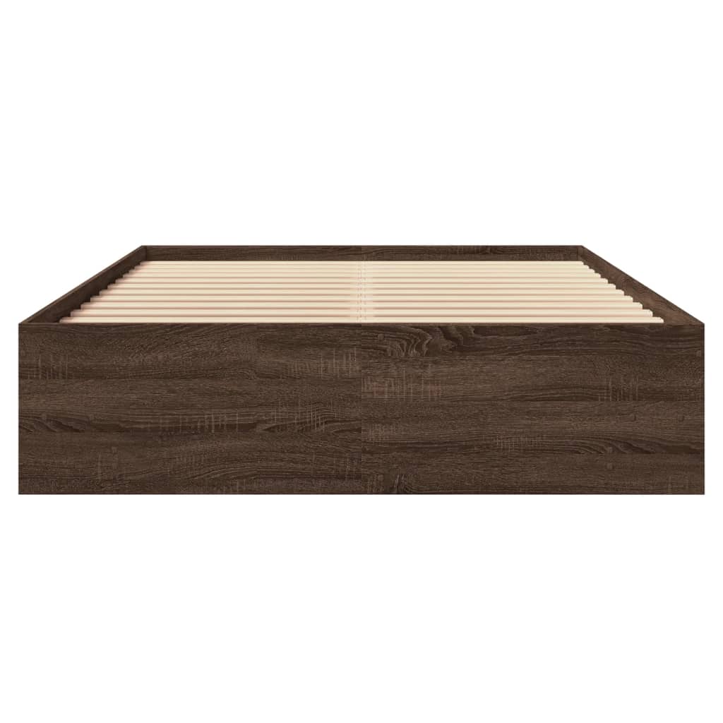 Bedframe bewerkt hout bruin eikenkleur 140x200 cm