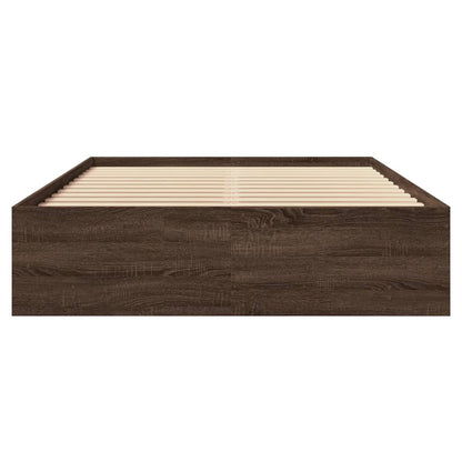 Bedframe bewerkt hout bruin eikenkleur 140x200 cm