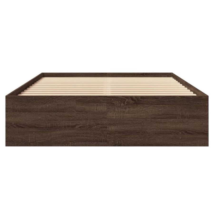 Bedframe bewerkt hout bruin eikenkleur 140x200 cm