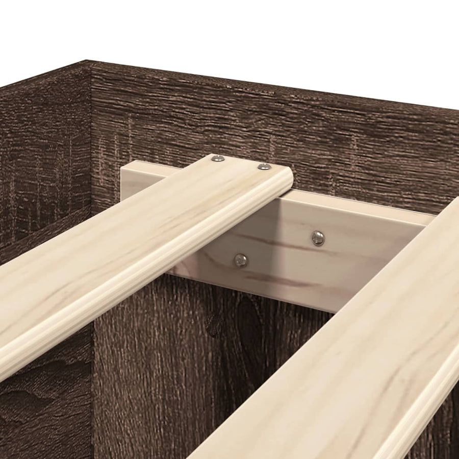 Bedframe bewerkt hout bruin eikenkleur 140x200 cm