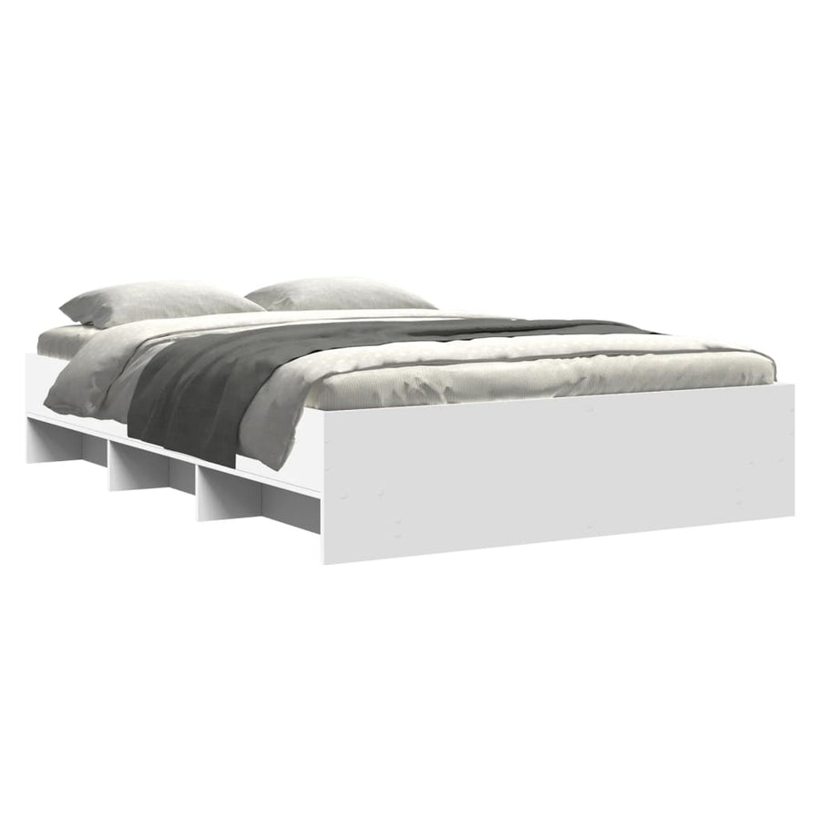 Bedframe massief hout wit 120x200 cm