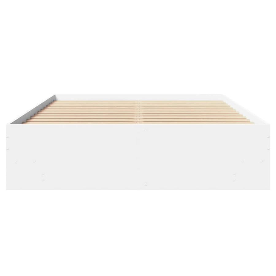 Bedframe massief hout wit 120x200 cm
