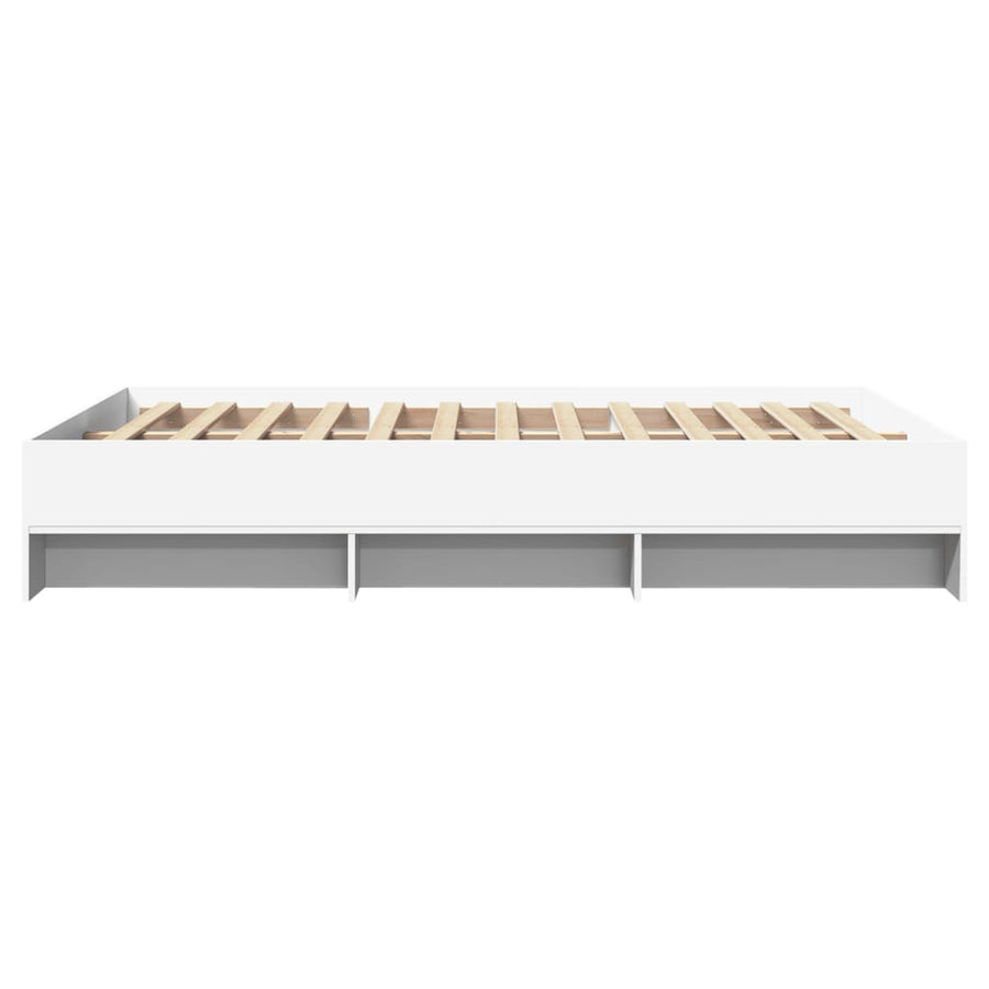 Bedframe massief hout wit 120x200 cm