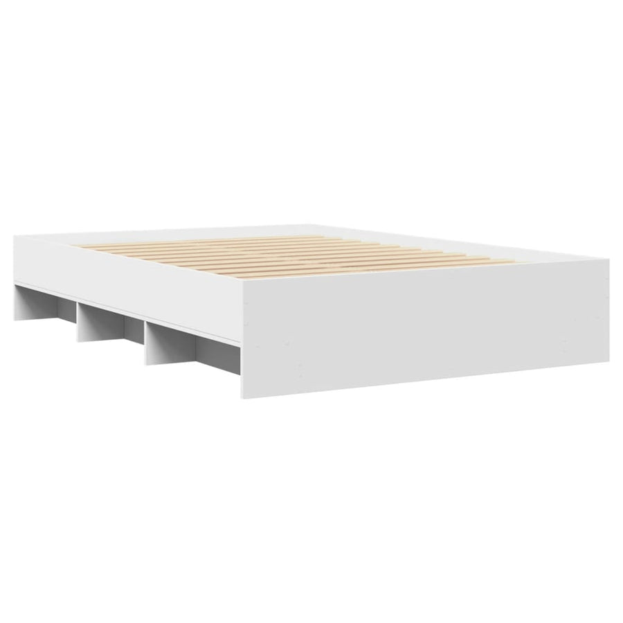 Bedframe massief hout wit 120x200 cm
