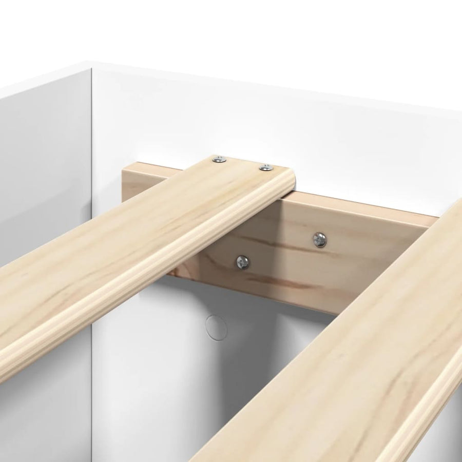 Bedframe massief hout wit 120x200 cm