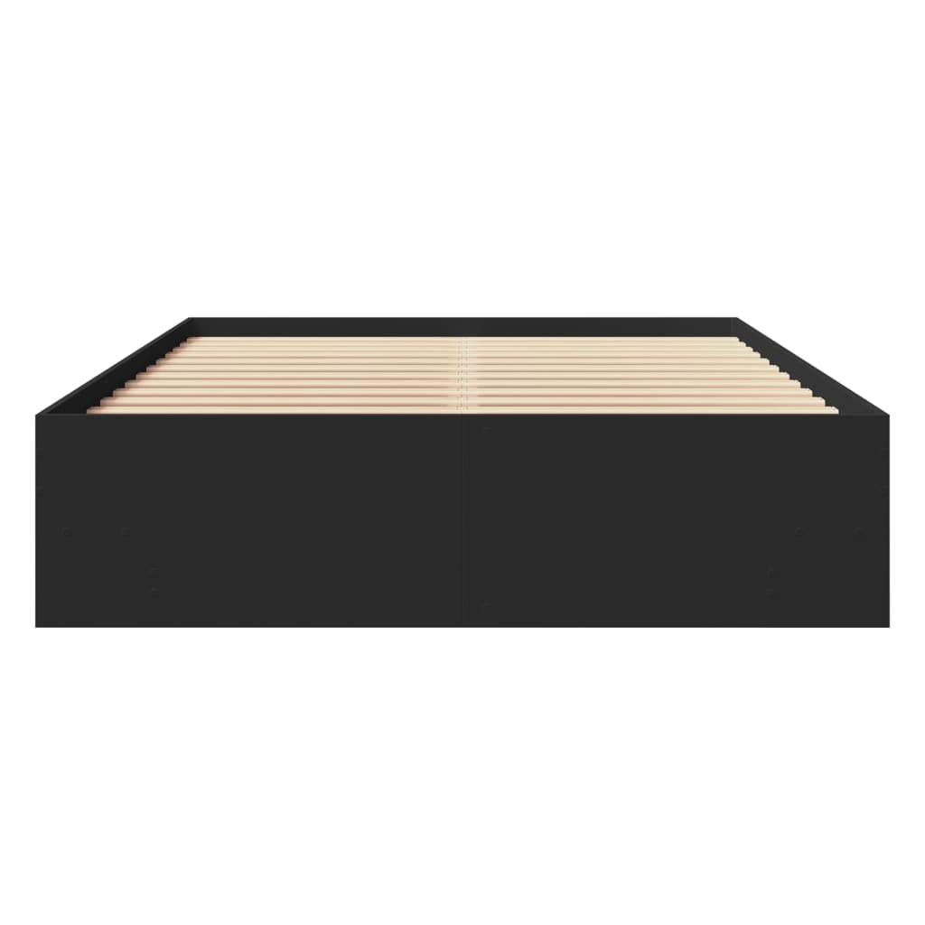 Bedframe bewerkt hout zwart 120x200 cm