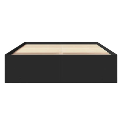 Bedframe bewerkt hout zwart 120x200 cm