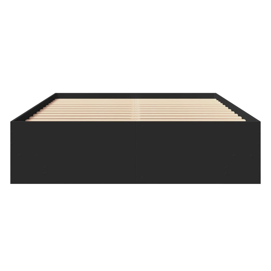Bedframe bewerkt hout zwart 120x200 cm