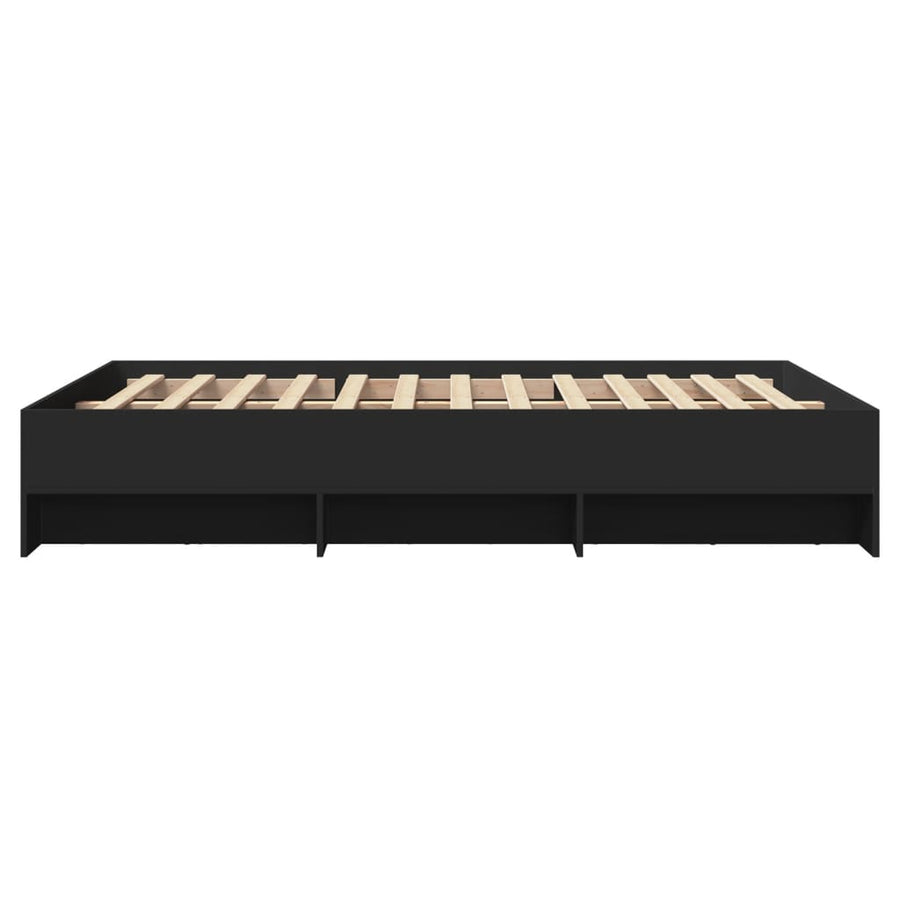 Bedframe bewerkt hout zwart 120x200 cm