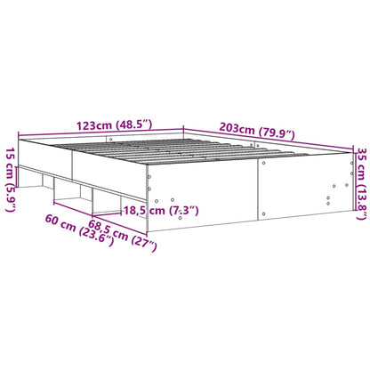 Bedframe bewerkt hout zwart 120x200 cm