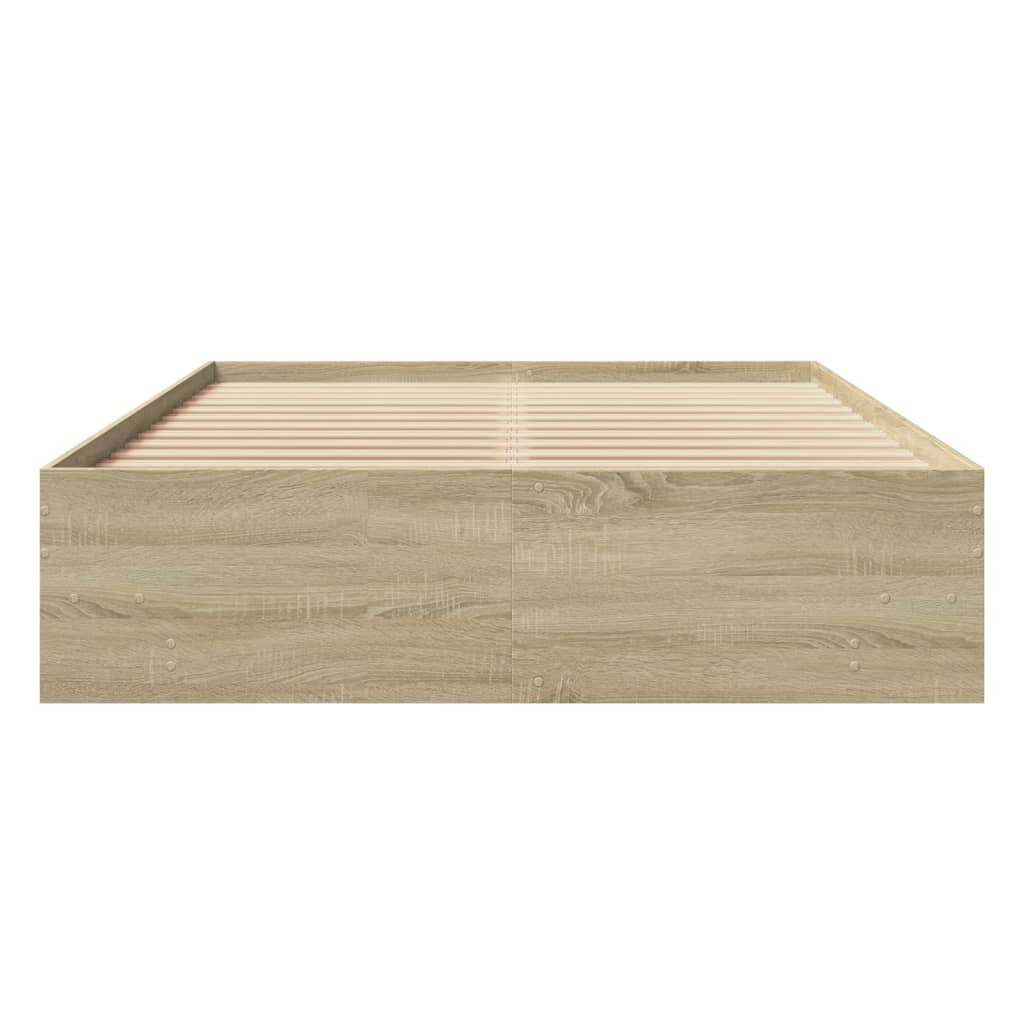 Bedframe bewerkt hout sonoma eikenkleurig 120x200 cm