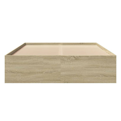 Bedframe bewerkt hout sonoma eikenkleurig 120x200 cm