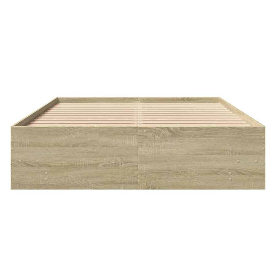 Bedframe bewerkt hout sonoma eikenkleurig 120x200 cm