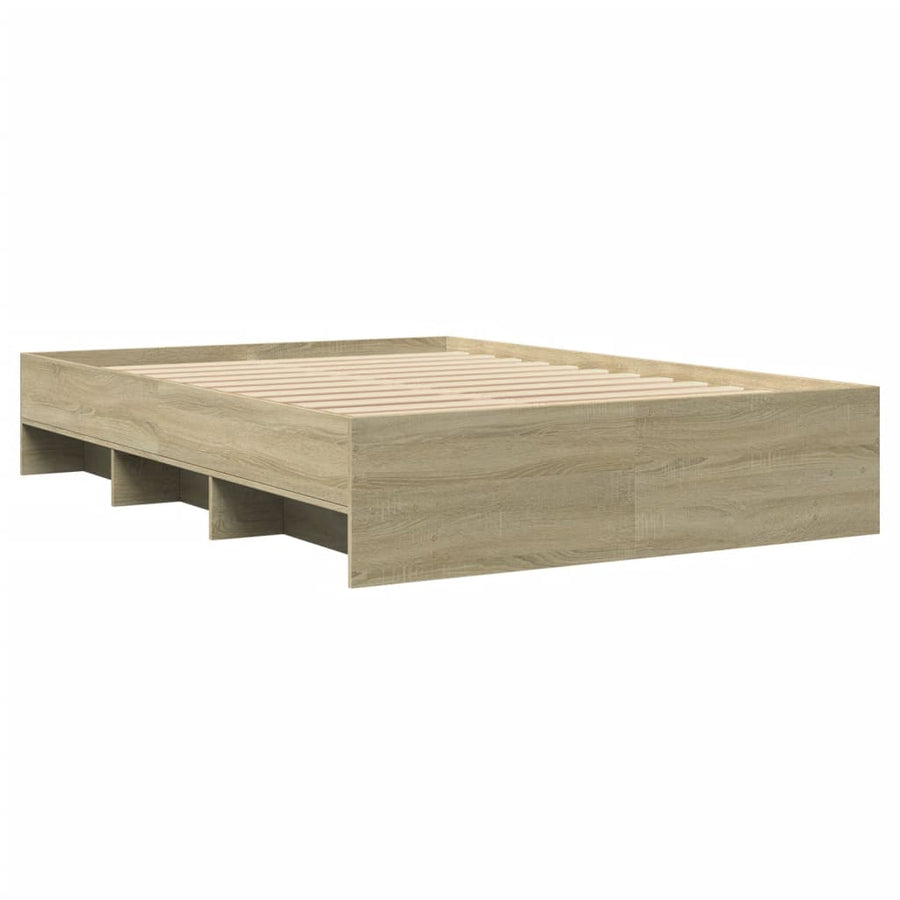 Bedframe bewerkt hout sonoma eikenkleurig 120x200 cm