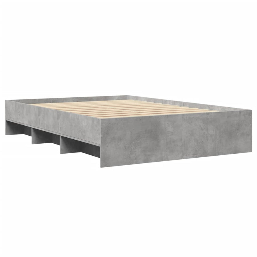 Bedframe bewerkt hout betongrijs 120x200 cm