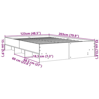 Bedframe bewerkt hout gerookt eikenkleurig 120x200 cm