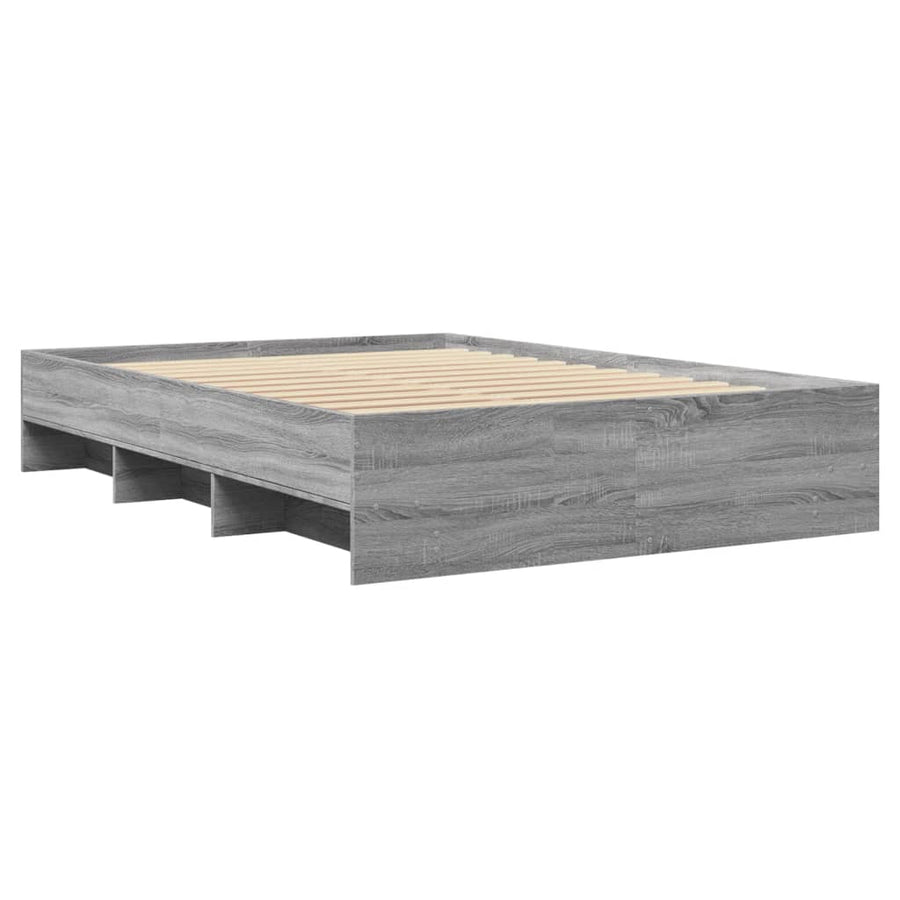 Bedframe bewerkt hout grijs sonoma eikenkleurig 120x200 cm