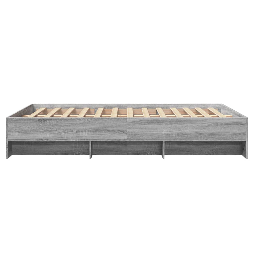 Bedframe bewerkt hout grijs sonoma eikenkleurig 120x200 cm