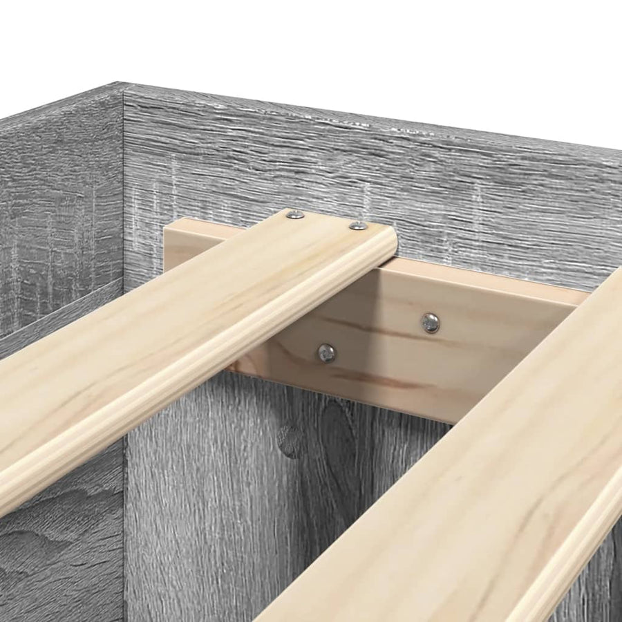 Bedframe bewerkt hout grijs sonoma eikenkleurig 120x200 cm