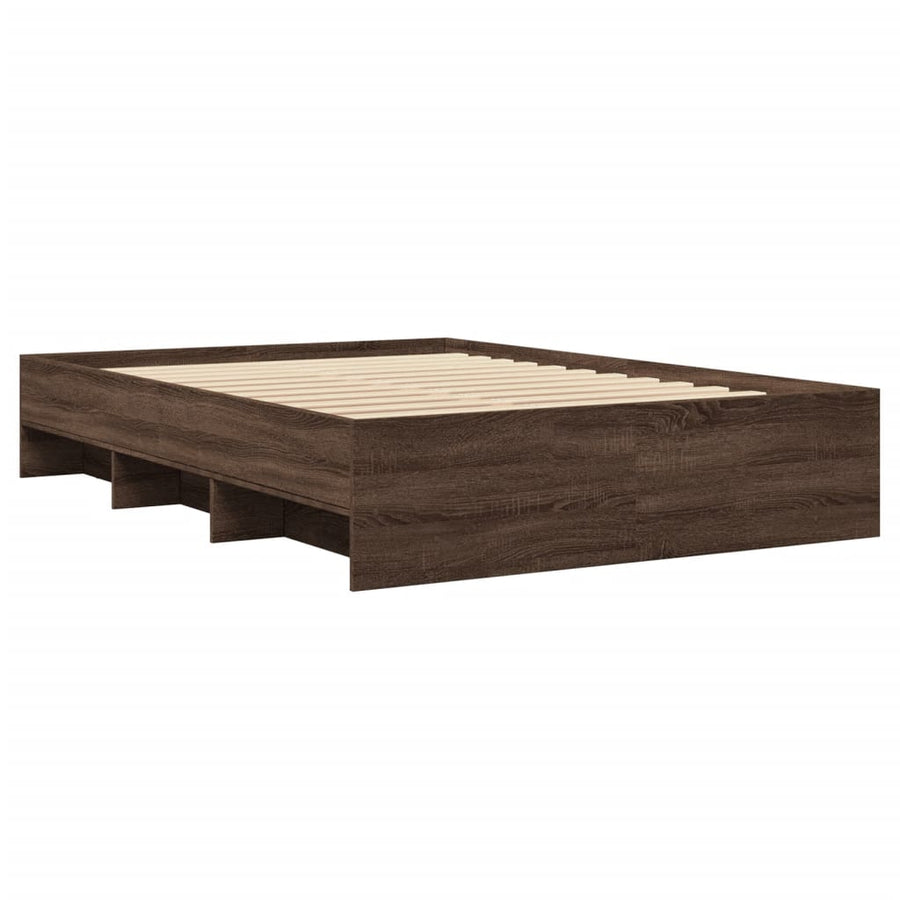 Bedframe bewerkt hout bruin eikenkleur 120x200 cm