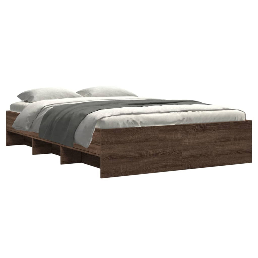 Bedframe bewerkt hout bruin eikenkleur 120x200 cm