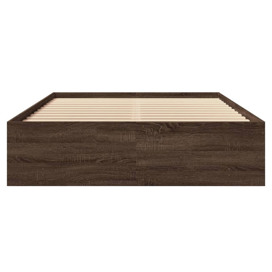 Bedframe bewerkt hout bruin eikenkleur 120x200 cm