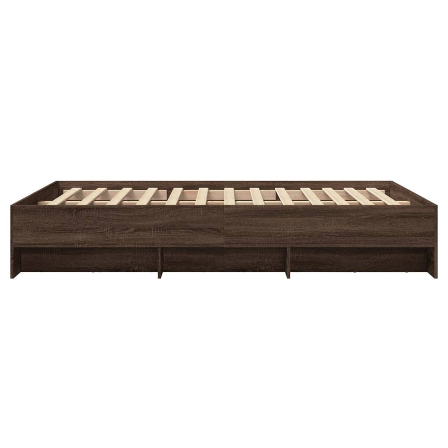 Bedframe bewerkt hout bruin eikenkleur 120x200 cm