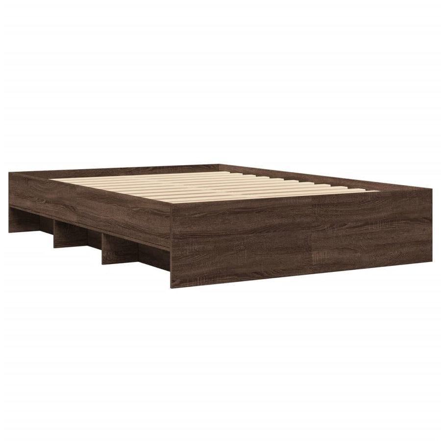 Bedframe bewerkt hout bruin eikenkleur 120x200 cm