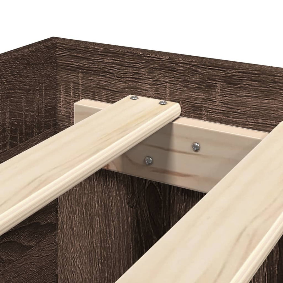 Bedframe bewerkt hout bruin eikenkleur 120x200 cm