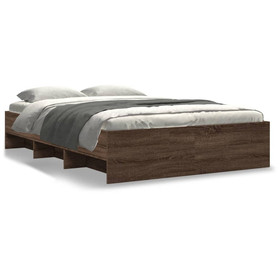 Bedframe bewerkt hout bruin eikenkleur 120x200 cm