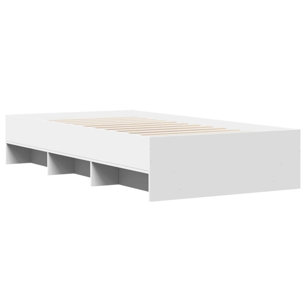 Bedframe bewerkt hout wit 100x200 cm