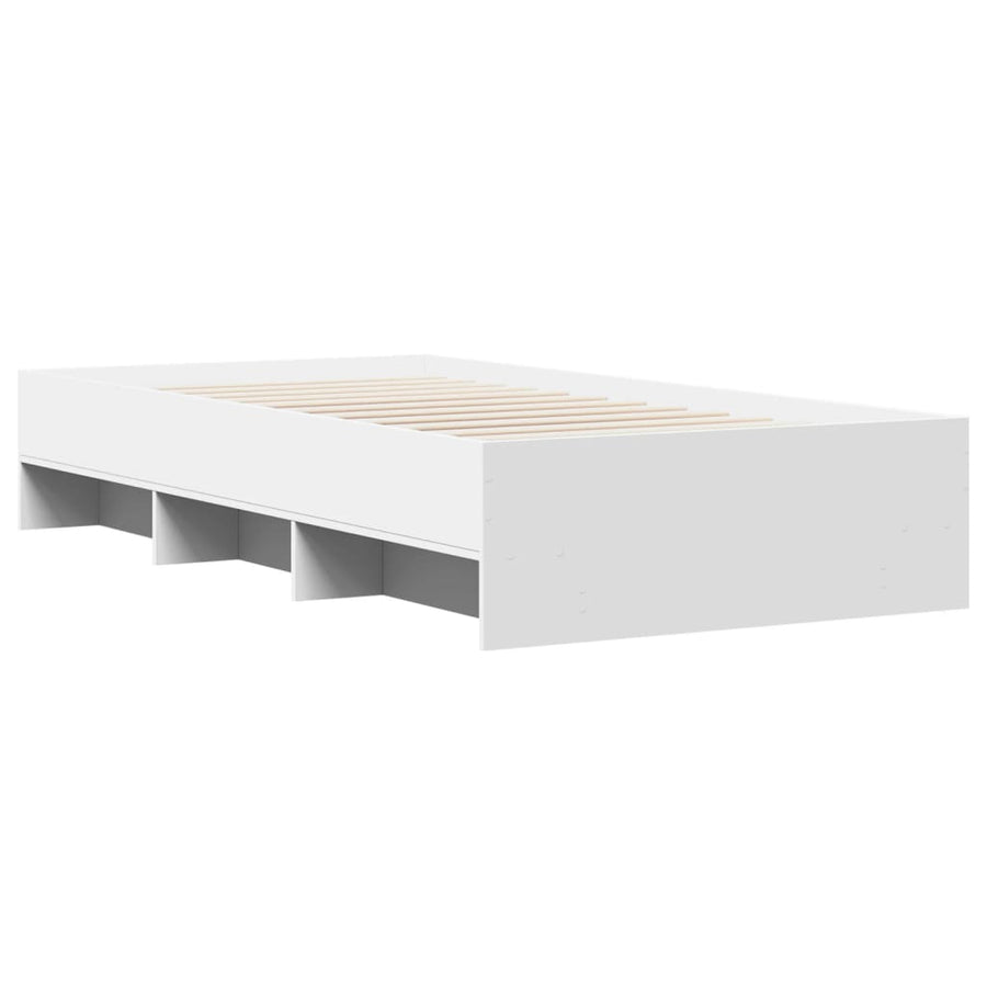 Bedframe bewerkt hout wit 100x200 cm