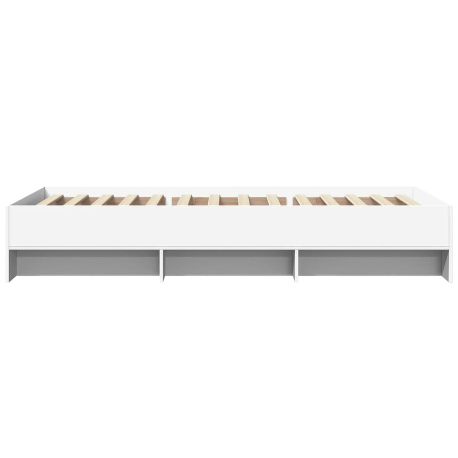 Bedframe bewerkt hout wit 100x200 cm