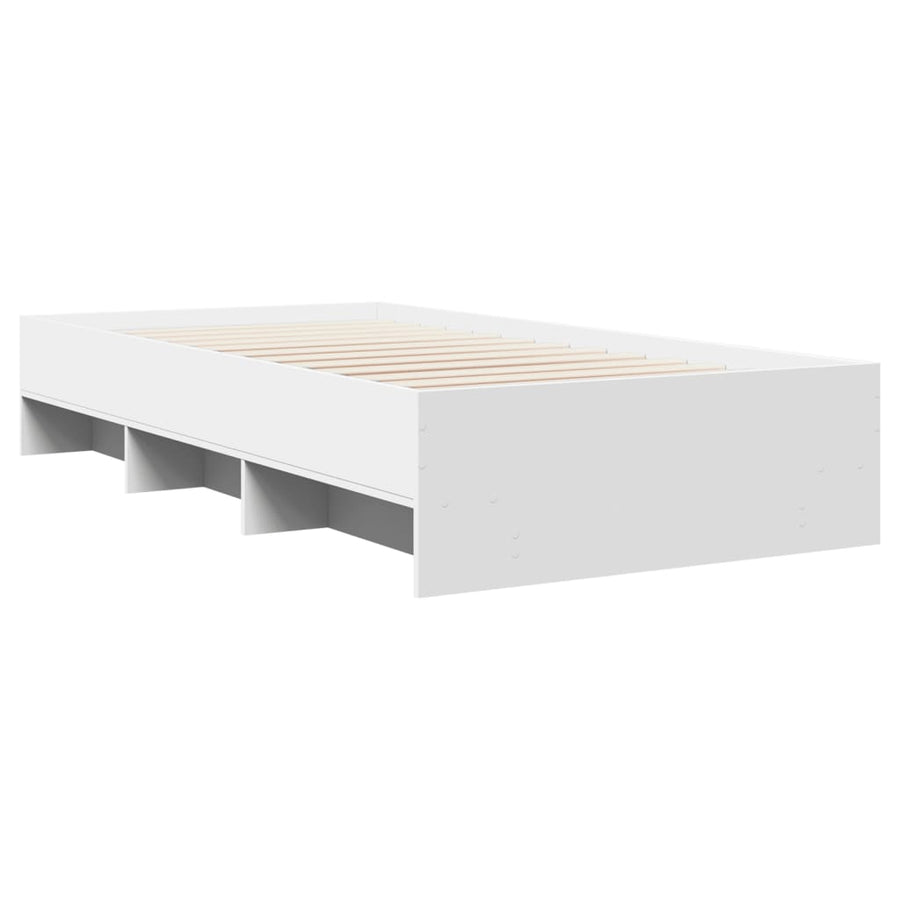 Bedframe bewerkt hout wit 100x200 cm