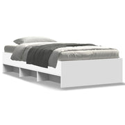 White carved wooden bed frame 100x200 cm