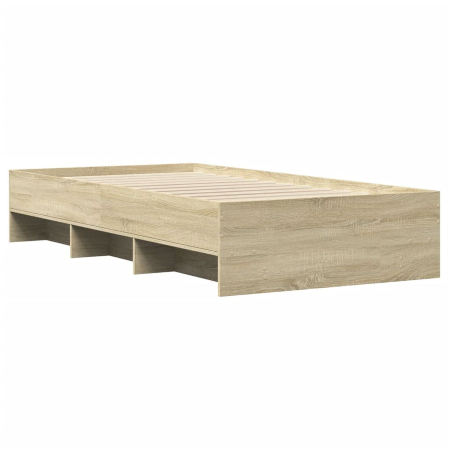 Bedframe bewerkt hout sonoma eikenkleurig 100x200 cm