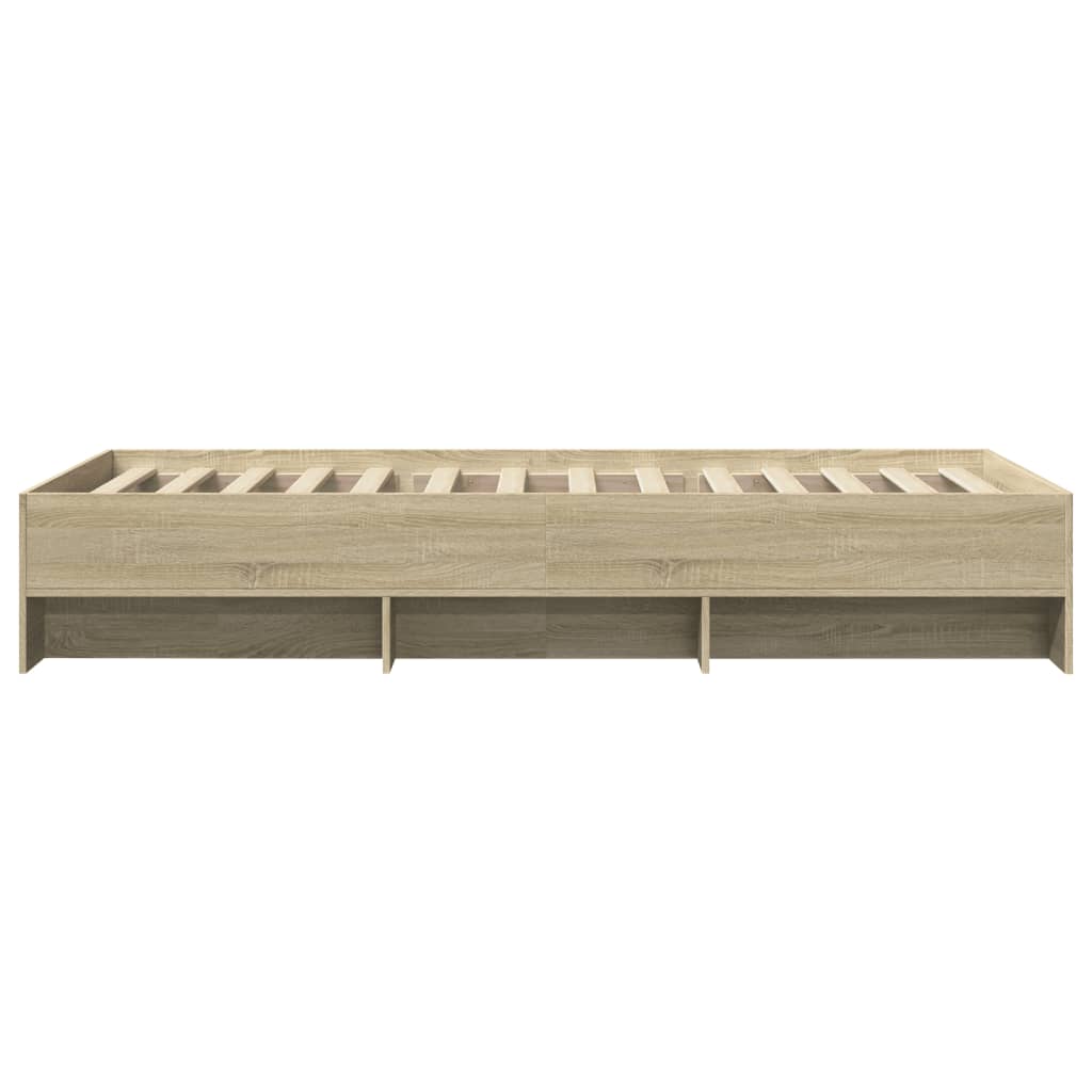 Bedframe bewerkt hout sonoma eikenkleurig 100x200 cm
