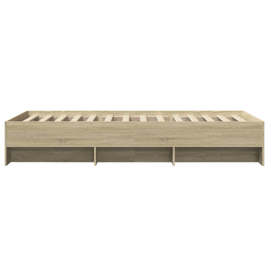 Bedframe bewerkt hout sonoma eikenkleurig 100x200 cm